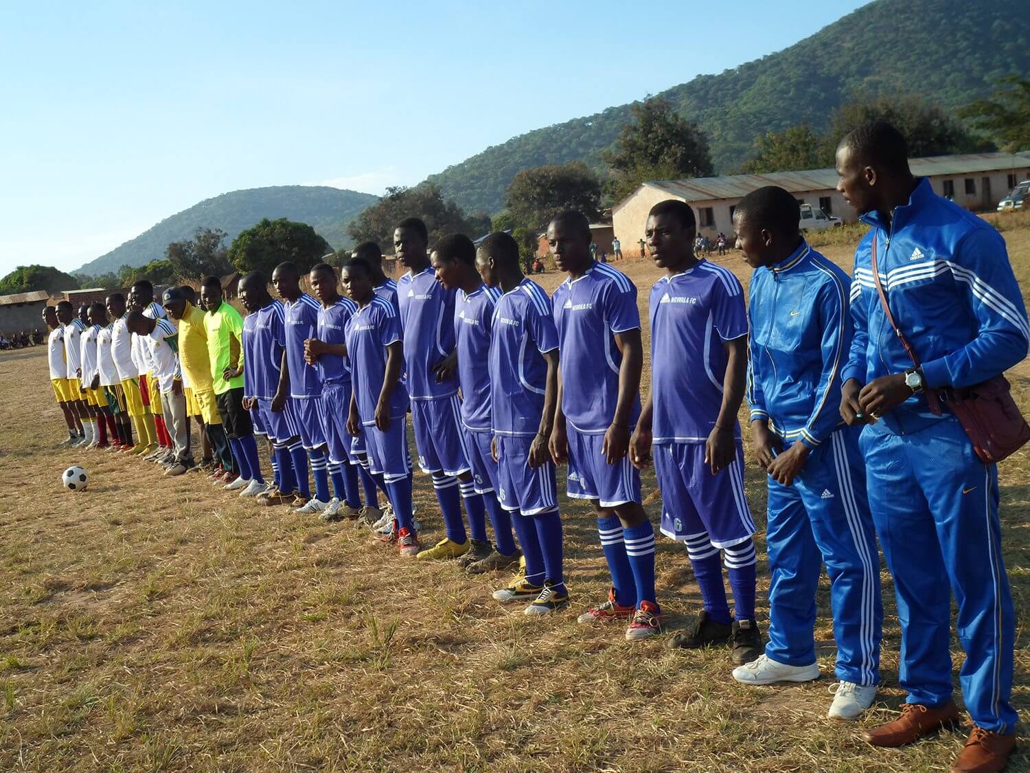 Tanzania Ngwala Village Football Team prepare to commence a match kits were donated by Peak June 2013